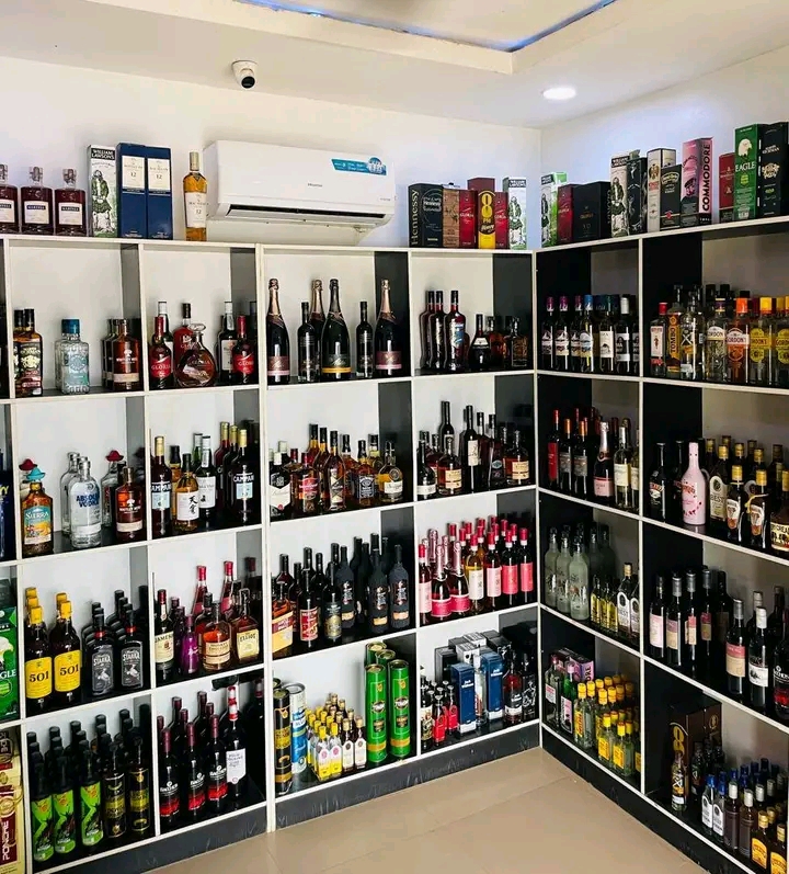Drinks and beverages section inside Tony K Plaza